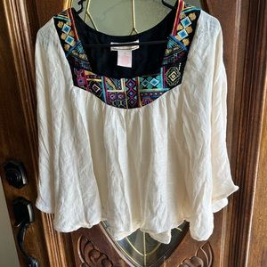 Flying Tomato Embroidered Square neck blouse